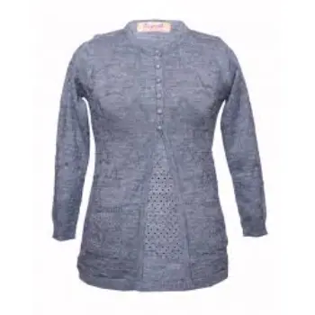 Lady Cardigan Self Design With Pocket